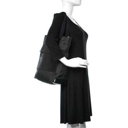 Gucci Nylon Calfskin Monogram Tall Tote Black 2 of 9