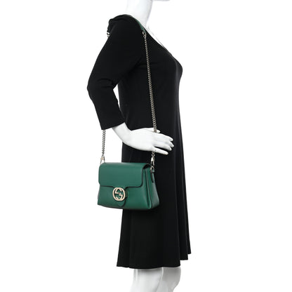 Gucci Dollar Calfskin Interlocking G Crossbody Bag Emerald 2 of 11