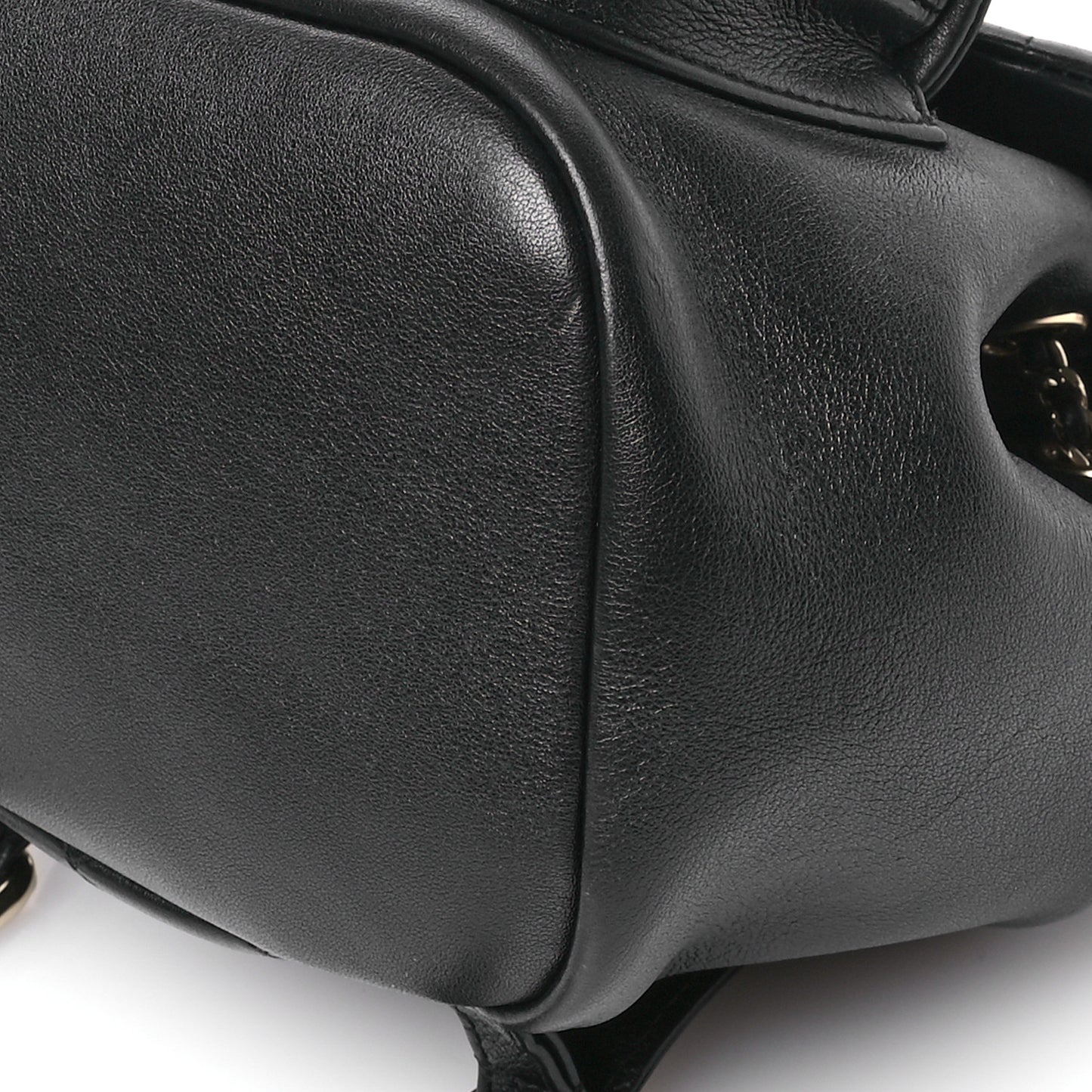 Lambskin Quilted Small Duma Drawstring Backpack Black
