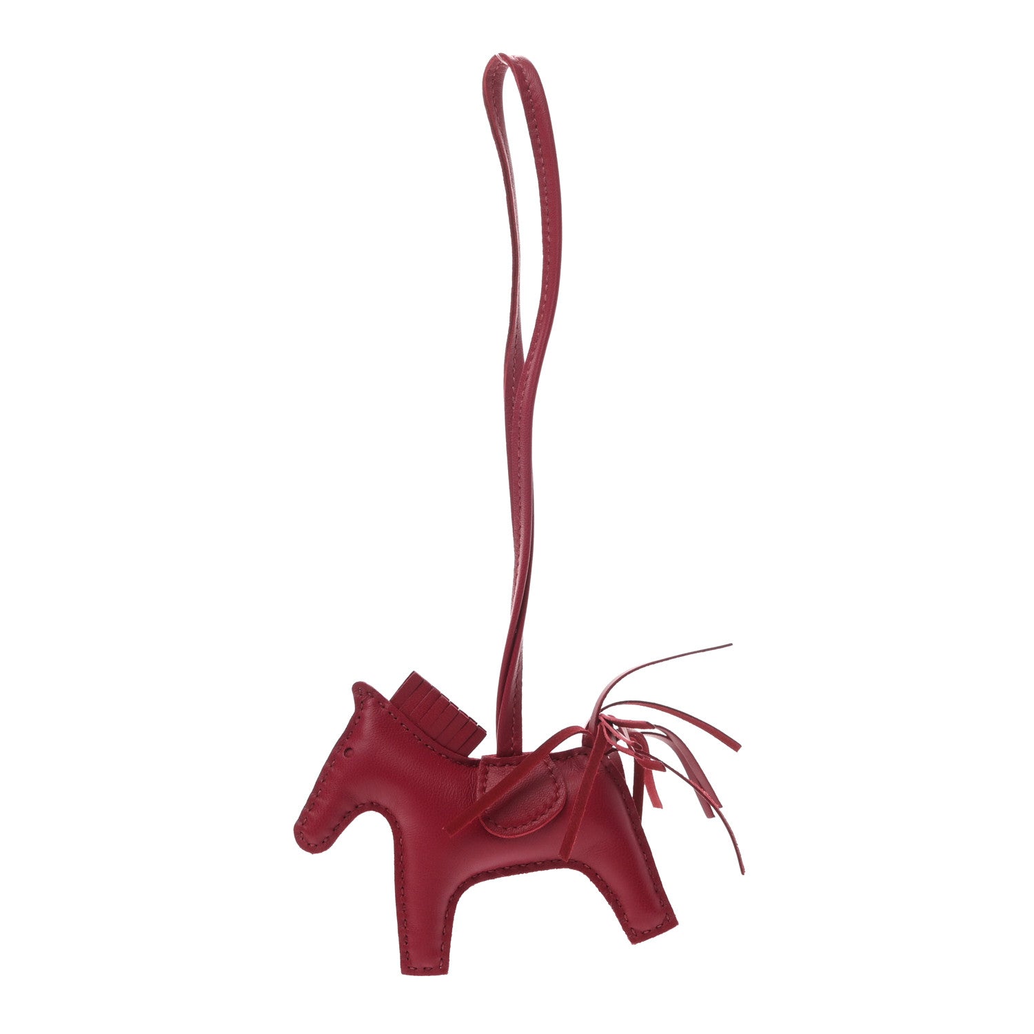 Hermes Milo Lambskin Grigri Rodeo Horse Bag Charm PM Rubis 1 of 4