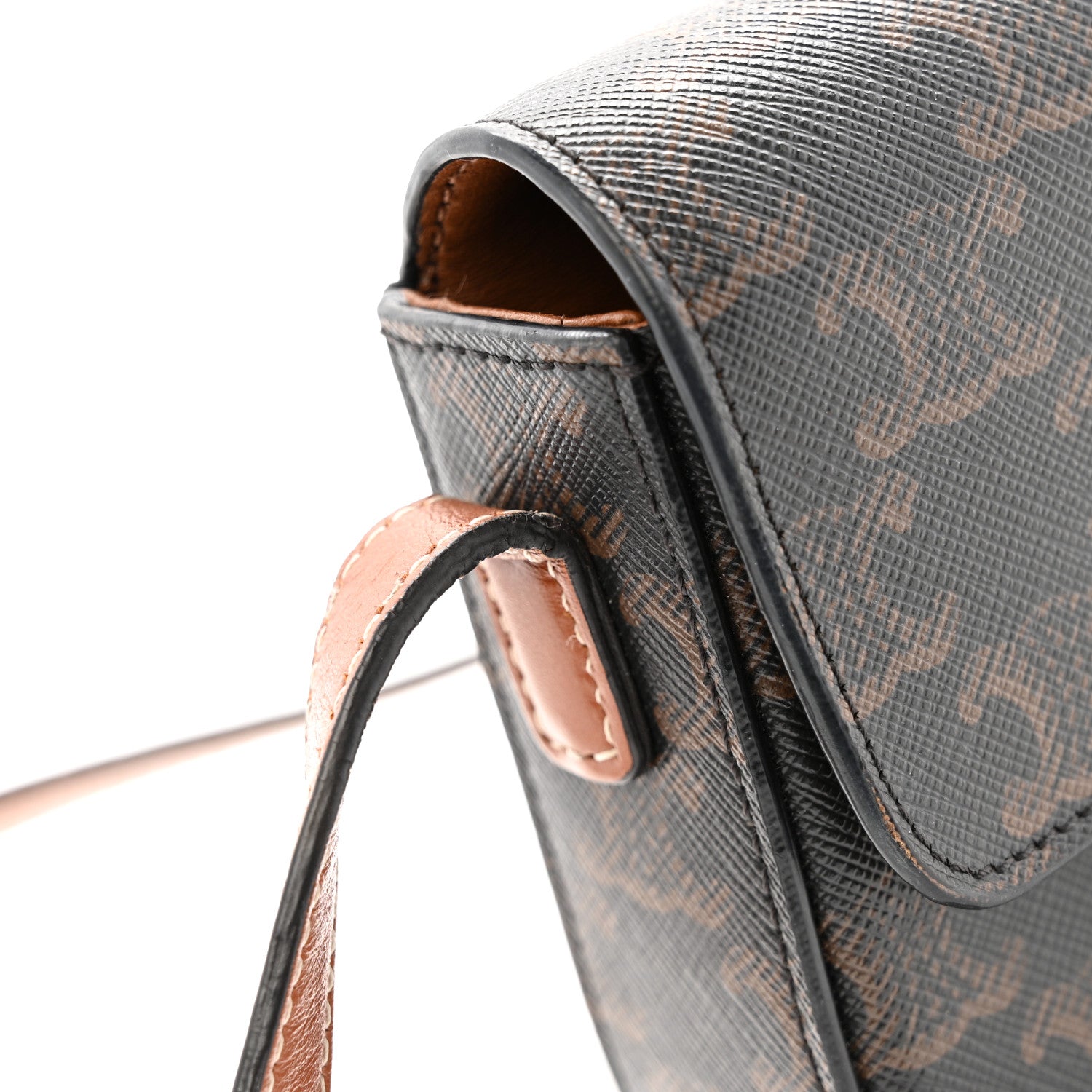 Celine Canvas Calfskin Triomphe Shoulder Bag Tan 13 of 15