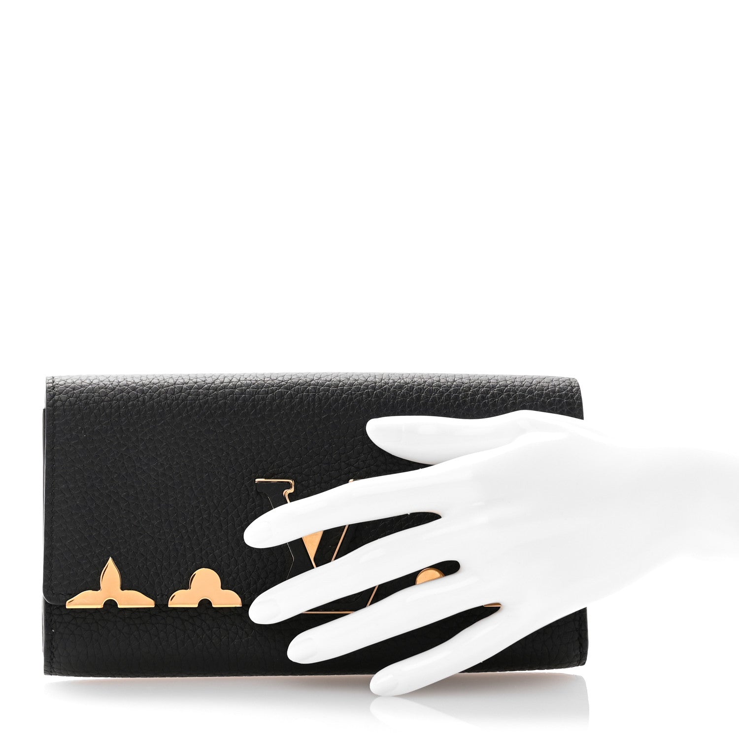 Louis Vuitton Taurillon Embellished Capucines Long Wallet Black 2 of 7