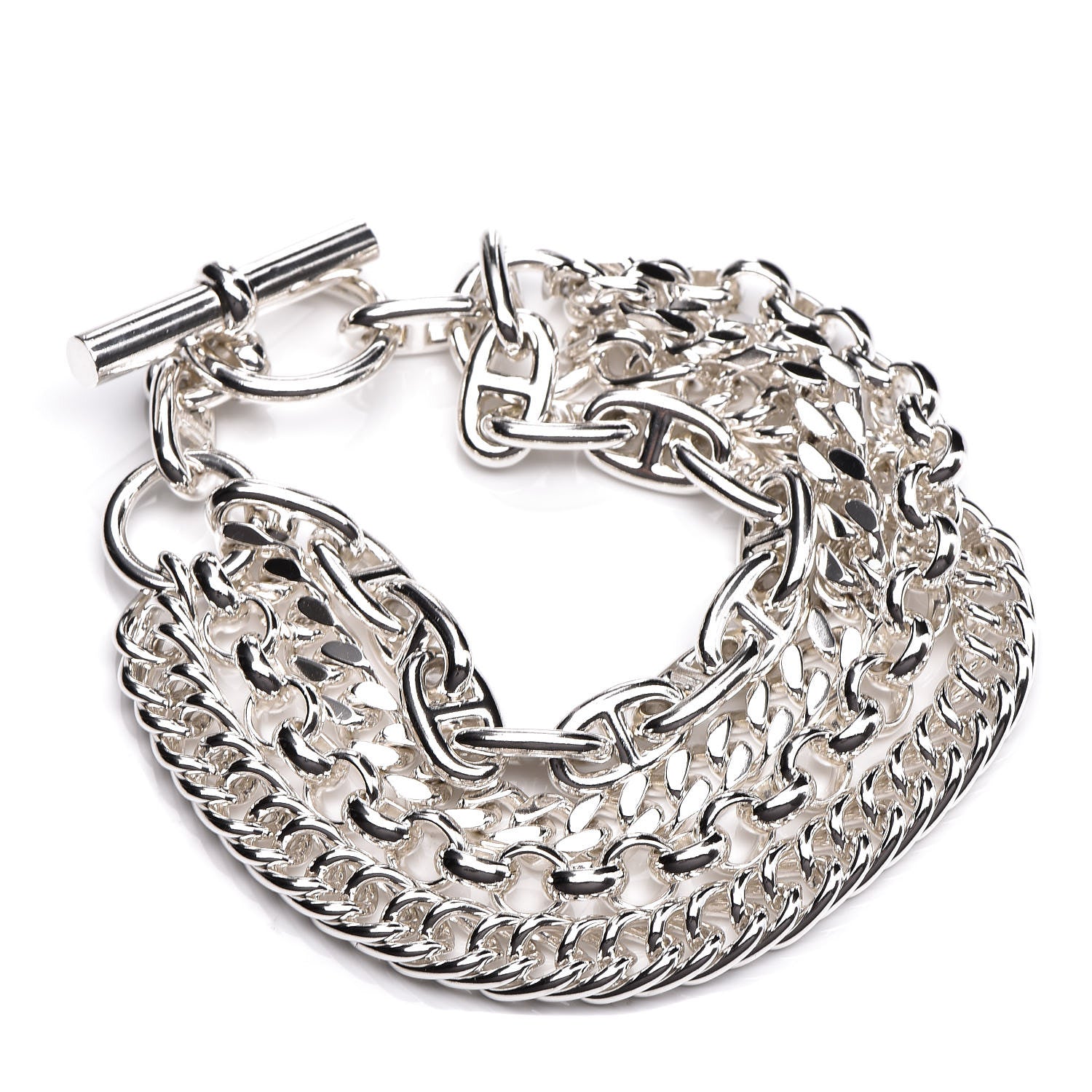 Hermes Sterling Silver Etcaetera Bracelet 1 of 5