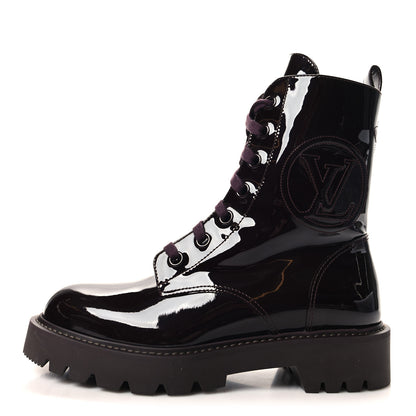 Louis Vuitton Patent Territory Ranger Boots 37.5 Bordeaux 1 of 8