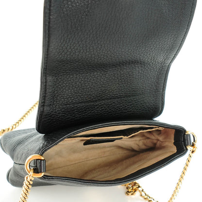 Gucci Pebbled Calfskin Small 1973 Chain Shoulder Bag Black 5 of 7