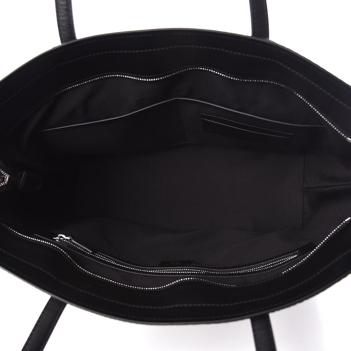 Metallic Visetos Striped Medium Anya Shopper Tote Black Silver