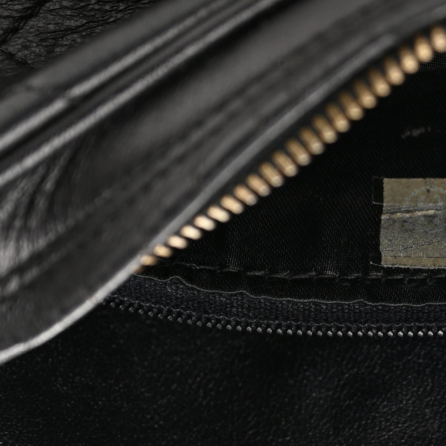 Lambskin Quilted Tassel Camera Case Black