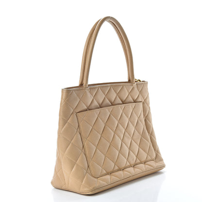 Chanel Caviar Quilted Medallion Tote Beige 3 of 18
