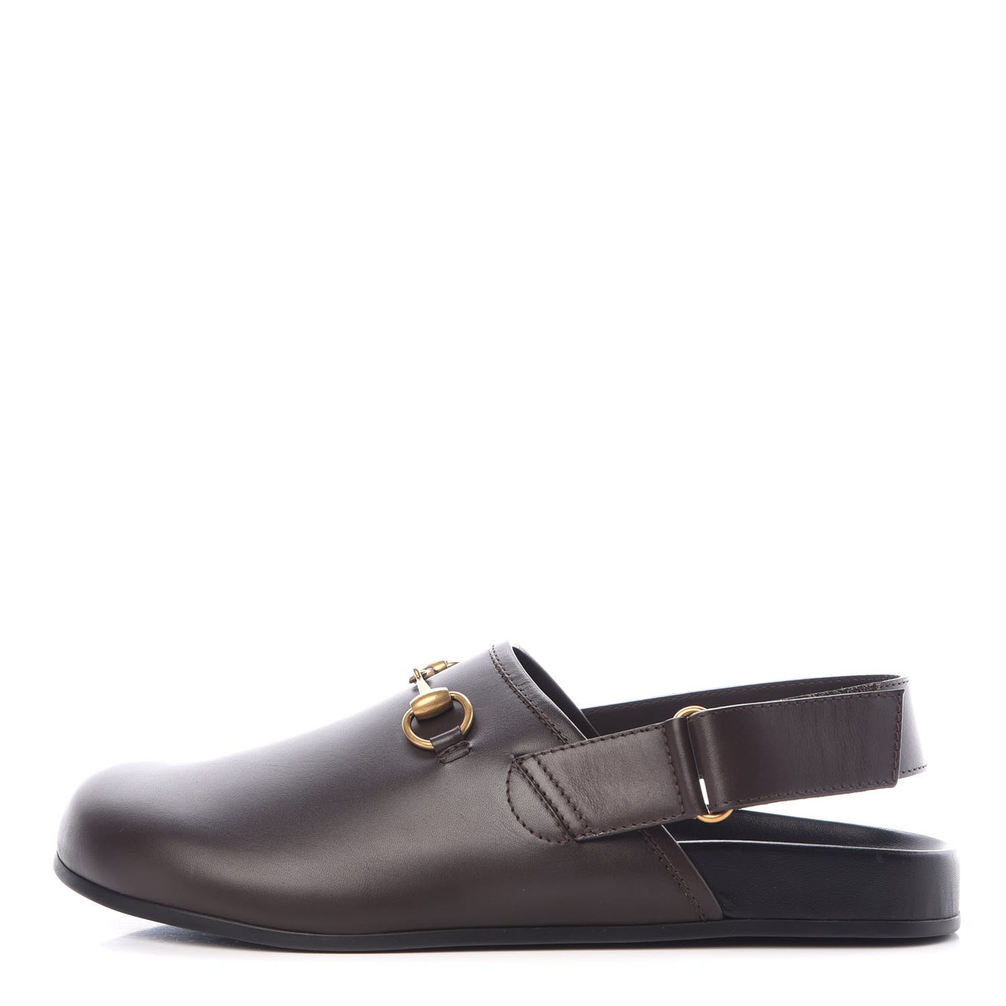 Calfskin Mens Horsebit River Slingback Slippers 9 Cocoa