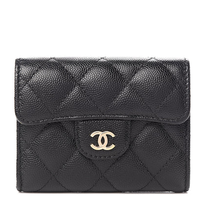 Chanel Caviar Quilted Flap Card Holder Wallet Black 1 of 10