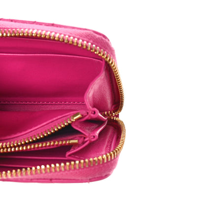 Christian Dior Lambskin Cannage Mini Lady Dior Zip Portemonnaie Rani Pink 5 of 7