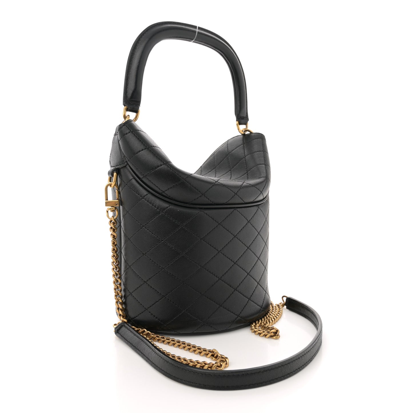 Lambskin Gabby Mini Bucket Bag Black