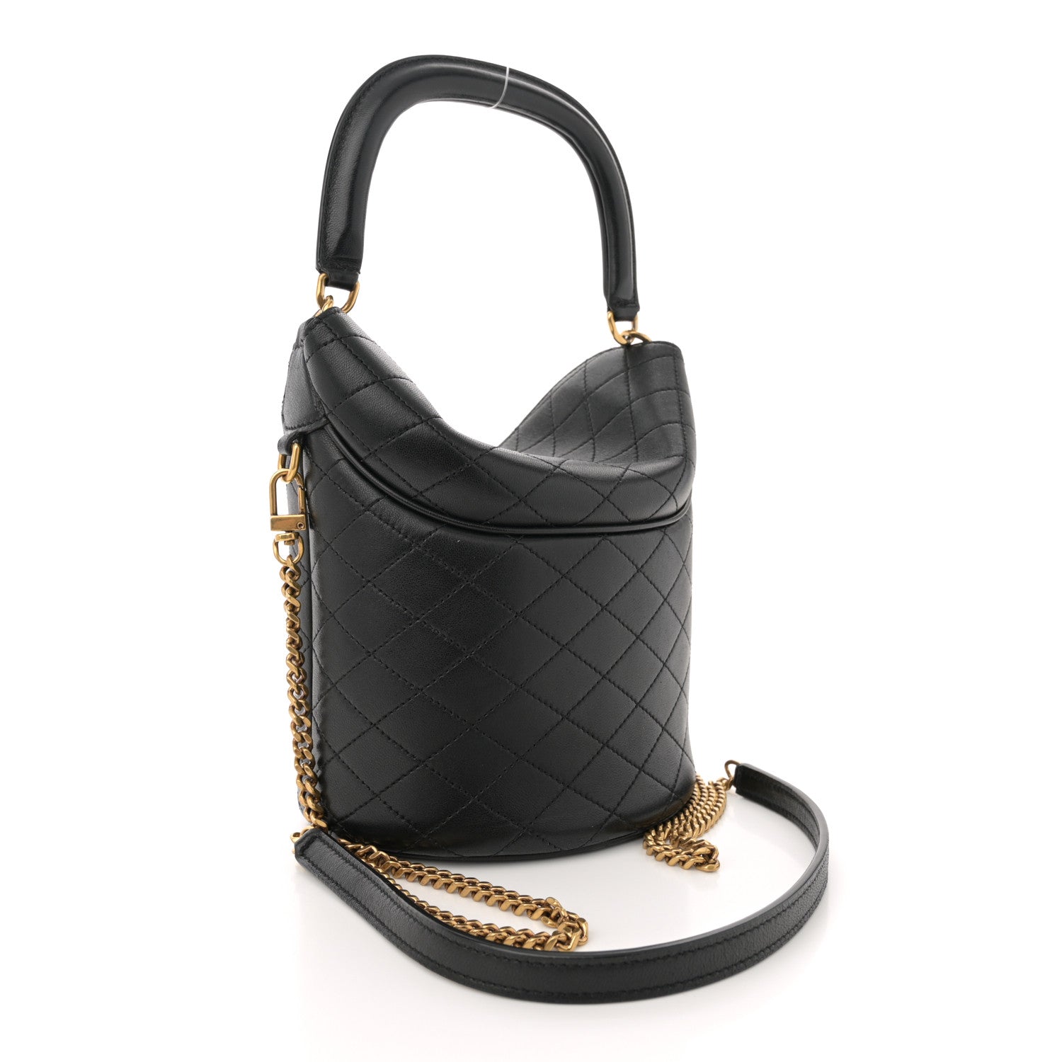 Saint Laurent Lambskin Gabby Mini Bucket Bag Black 3 of 12