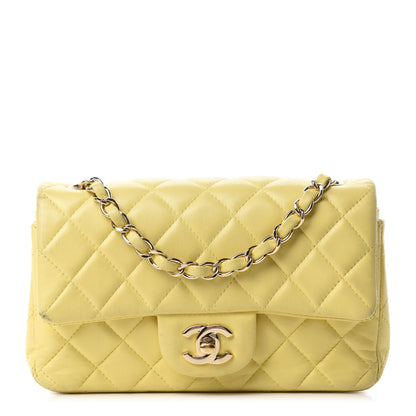 Chanel Lambskin Quilted Mini Rectangular Flap Light Yellow 1 of 19