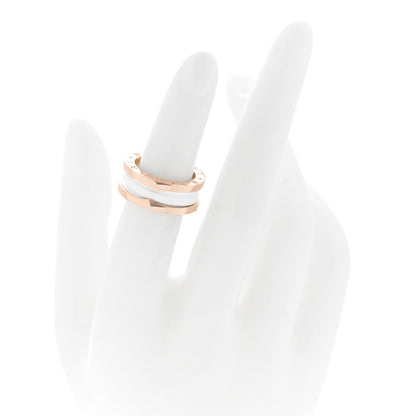 Bulgari 18K Rose Gold White Ceramic B.Zero1 Two-Band Ring  49 4.75 2 of 5