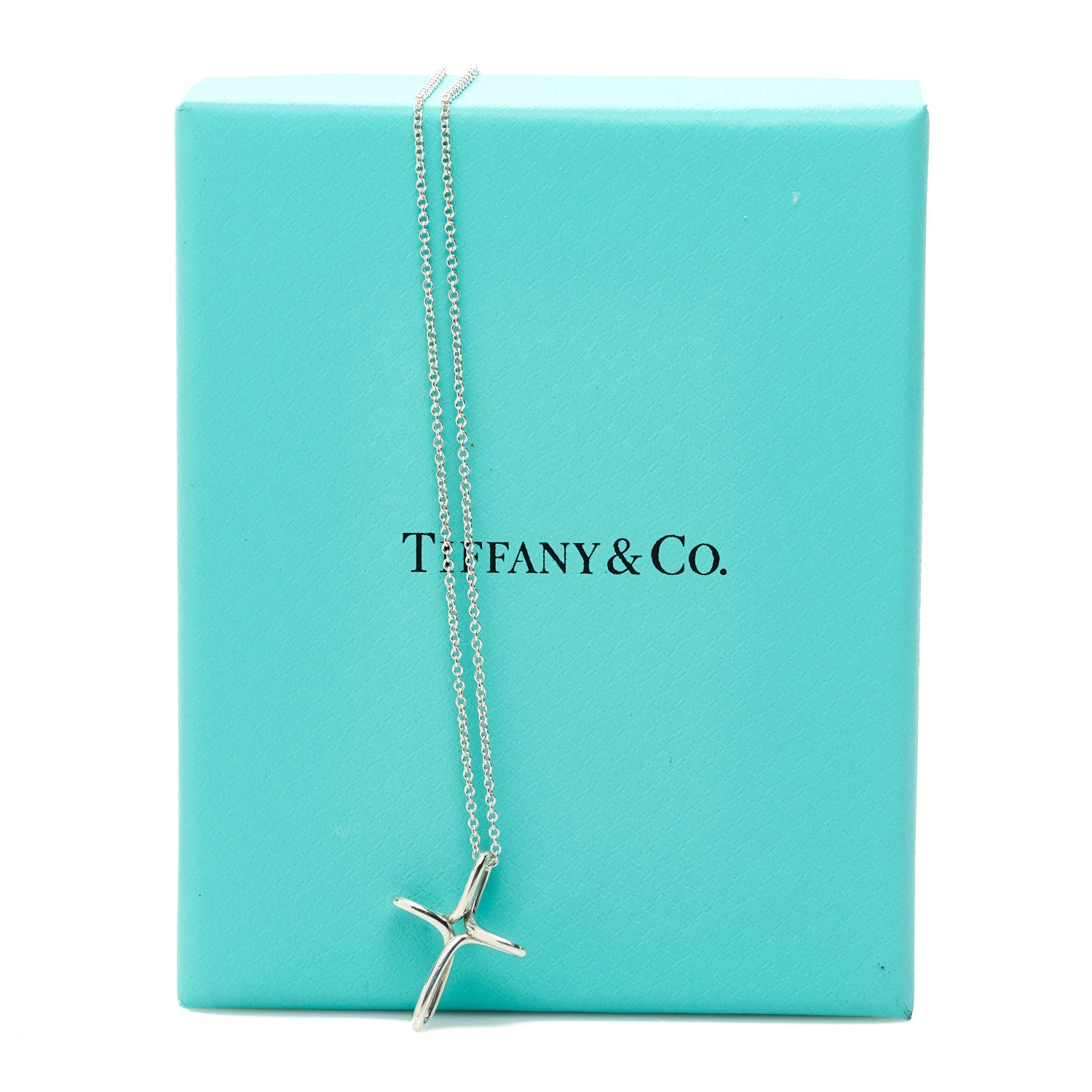 Tiffany Sterling Silver Elsa Peretti Infinity Cross Pendant Necklace 6 of 6