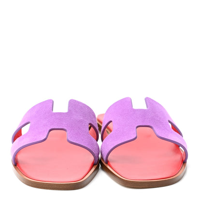 Hermes Suede Goatskin Oran Sandals 36 Violet Parme 2 of 8