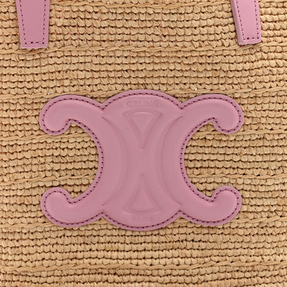 Celine Raffia Calfskin Triomphe Teen Panier Silk Pink Silk Pink 8 of 10