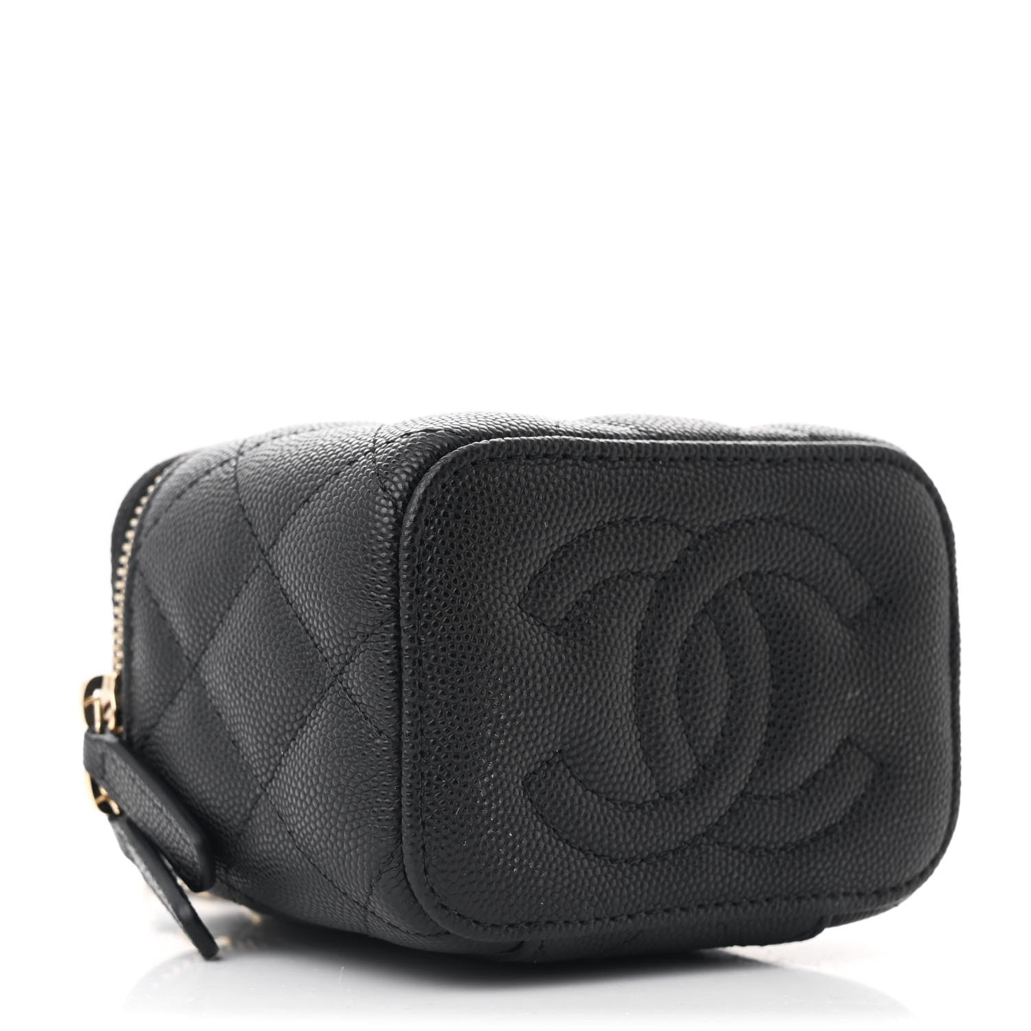 Chanel Caviar Quilted Mini Vanity Case With Chain Black 4 of 11