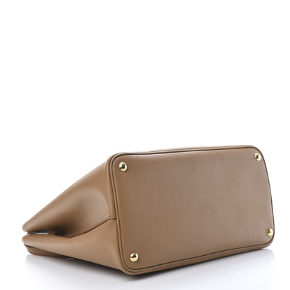Prada Saffiano Cuir Medium Double Bag Caramel Fuoco 3 of 10