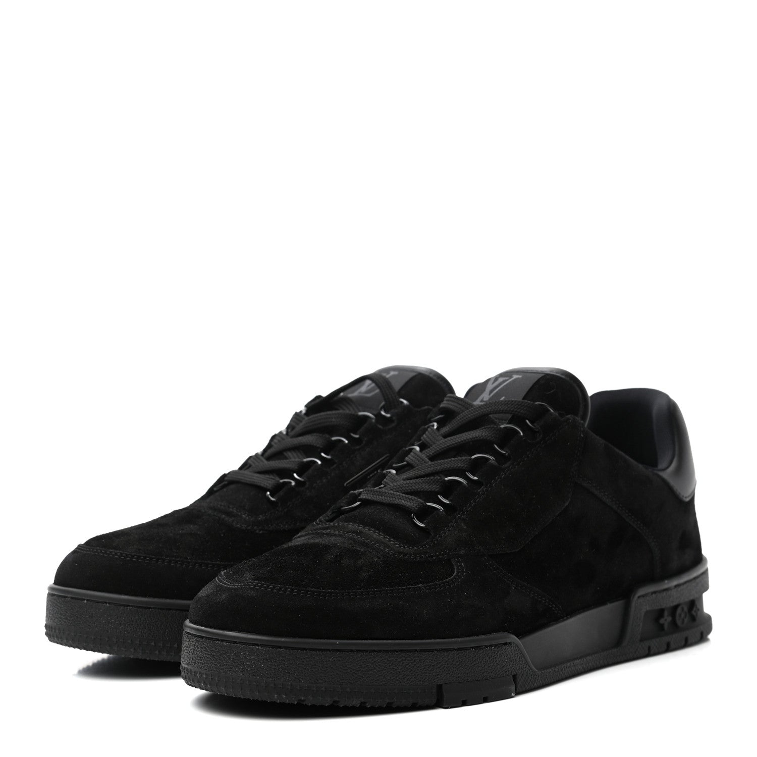 Louis Vuitton Suede Mens LV Trainer Sneakers 9 Black 3 of 9