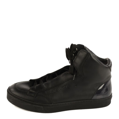 Louis Vuitton Calfskin Patent Damier Graphite Speaker Sneakers 7 Black 1 of 7