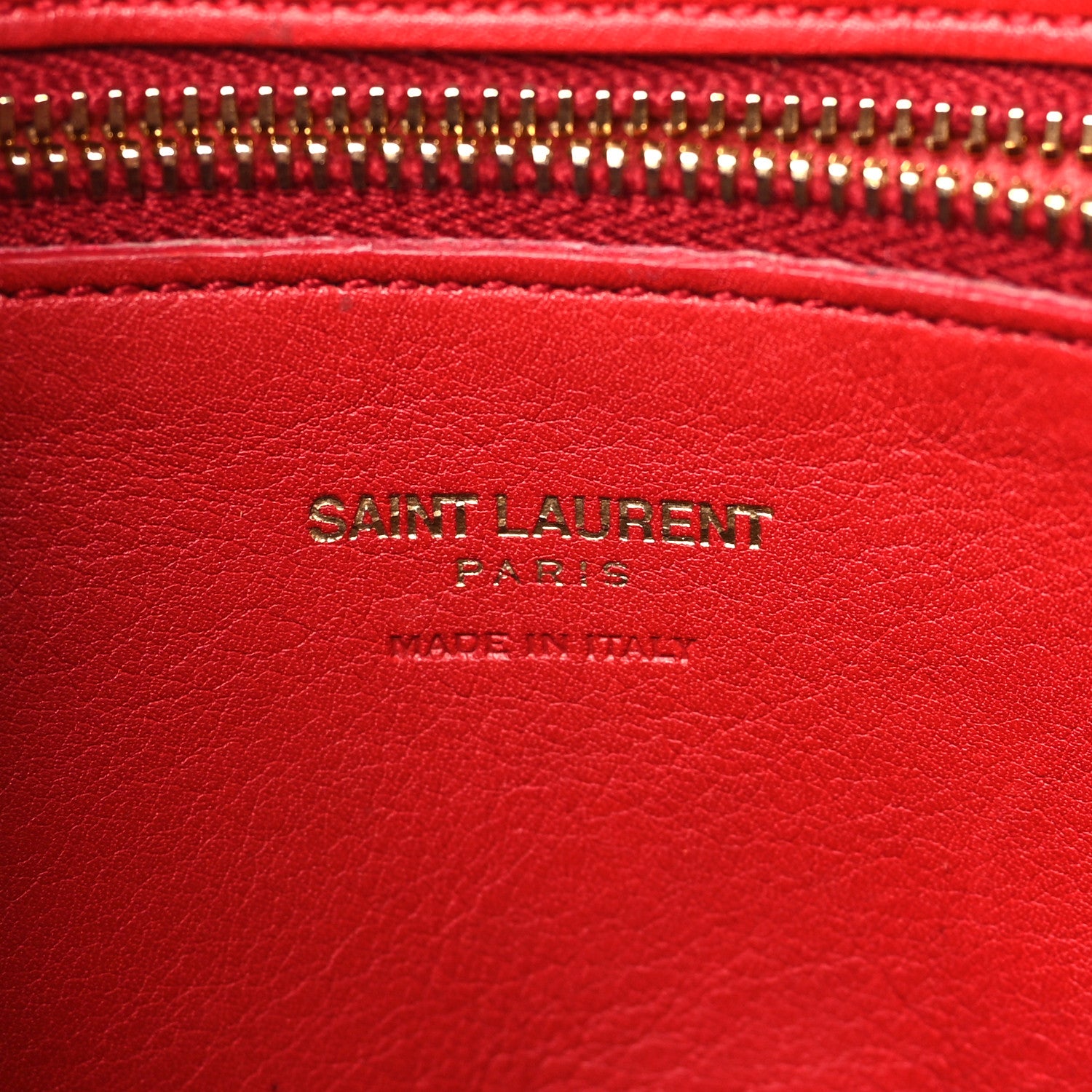Saint Laurent Calfskin Matelasse Chevron Small Monogram Cabas Lipstick Red 6 of 14
