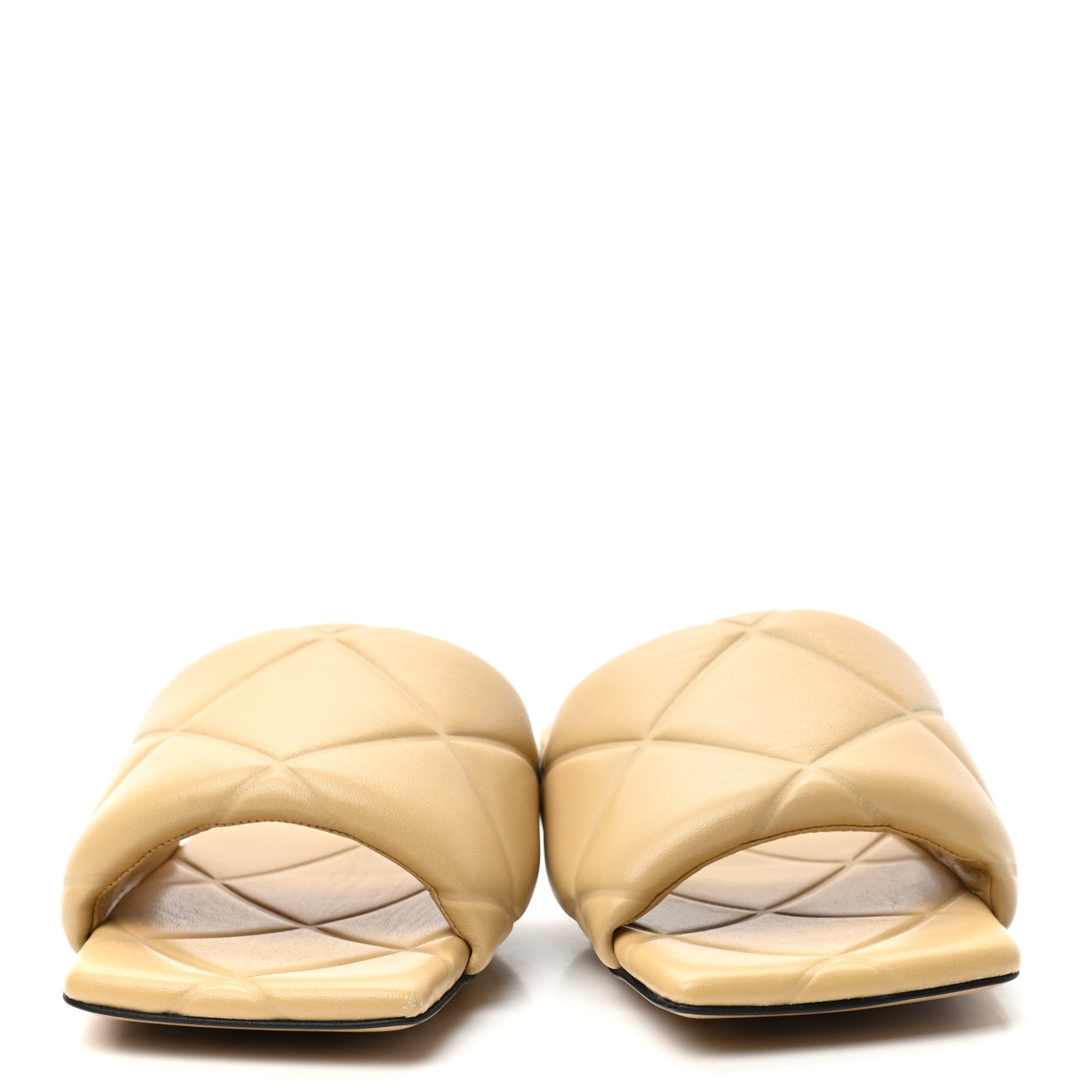 Nappa Quilted Rubber Lido Flat Sandals 38 Cane Sugar