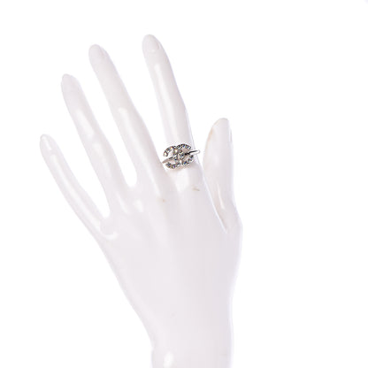 Chanel Crystal CC Ring 7 Iridescent Silver 2 of 6