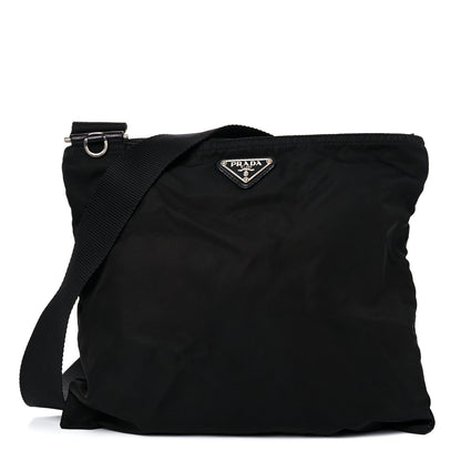 Prada Nylon Saffiano Flat Messenger Bag Black 1 of 9