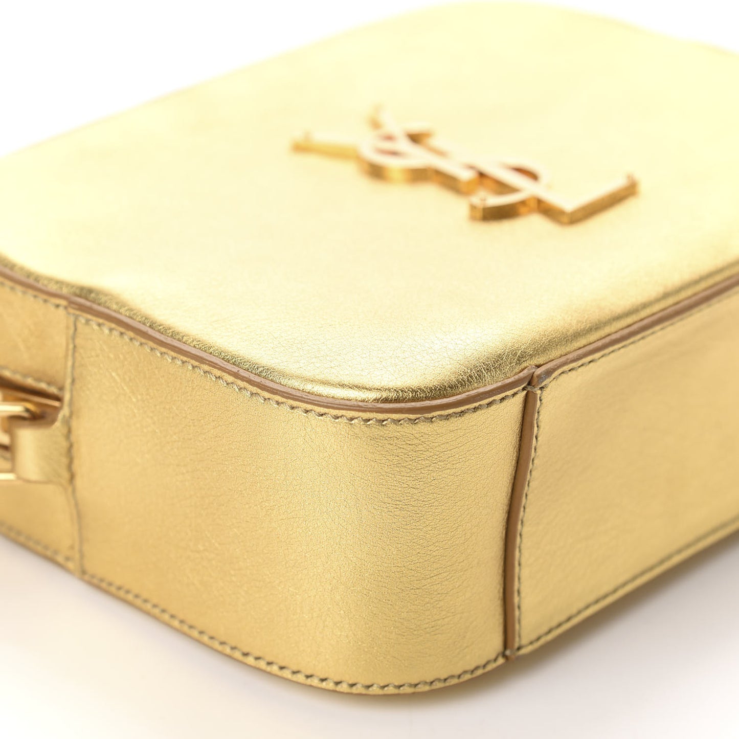 Metallic Calfskin Small Classic Monogram Camera Bag Gold