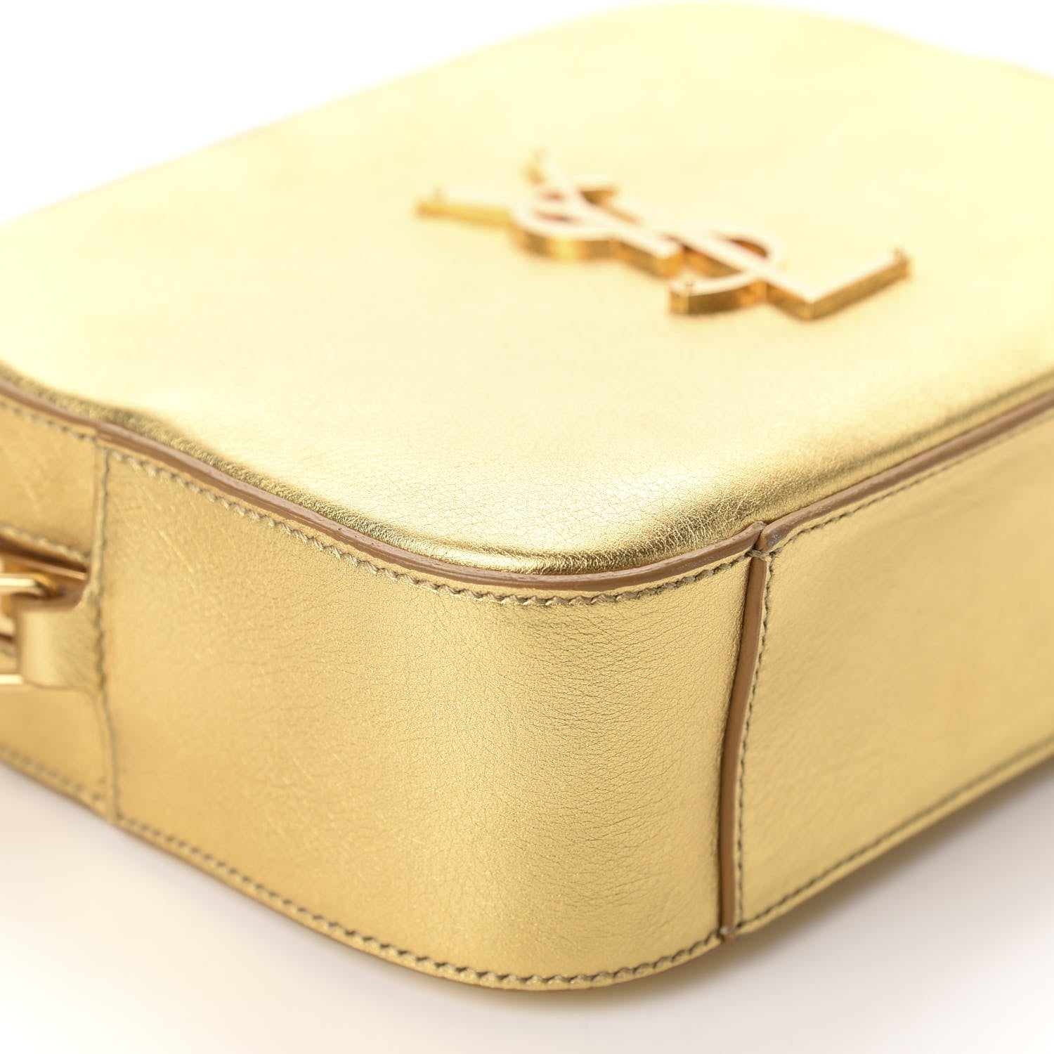 Saint Laurent Metallic Calfskin Small Classic Monogram Camera Bag Gold 6 of 10