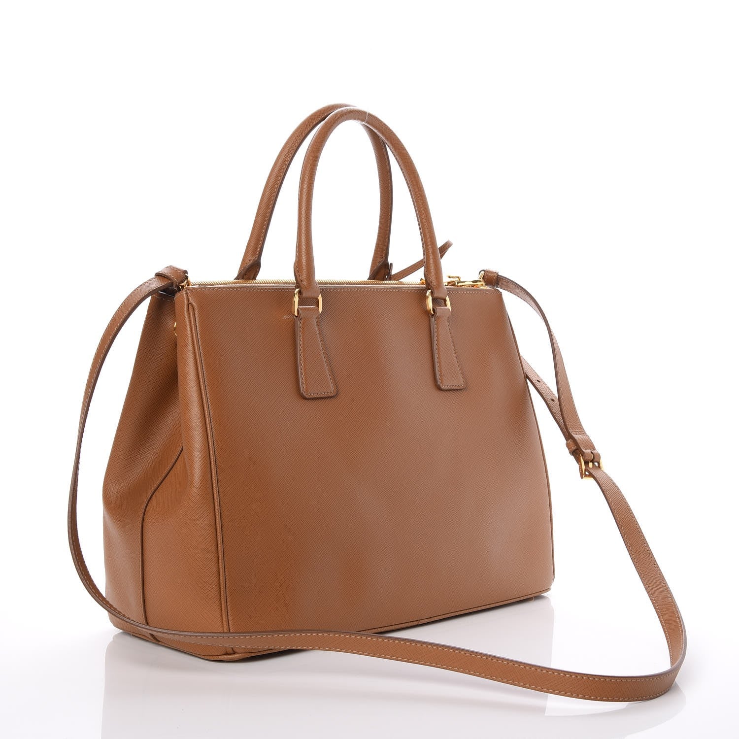 Prada Saffiano Medium Galleria Double Zip Tote Caramel 3 of 8