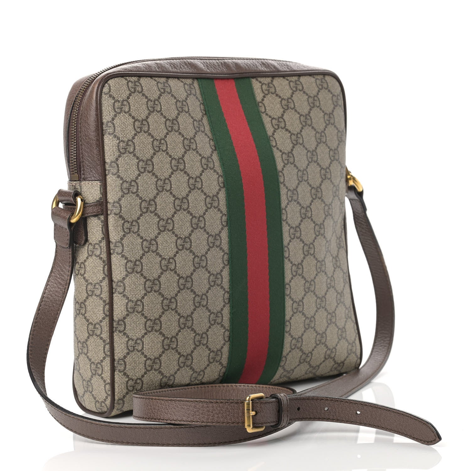 Gucci GG Supreme Monogram Web Medium Ophidia Messenger Bag Brown 3 of 18