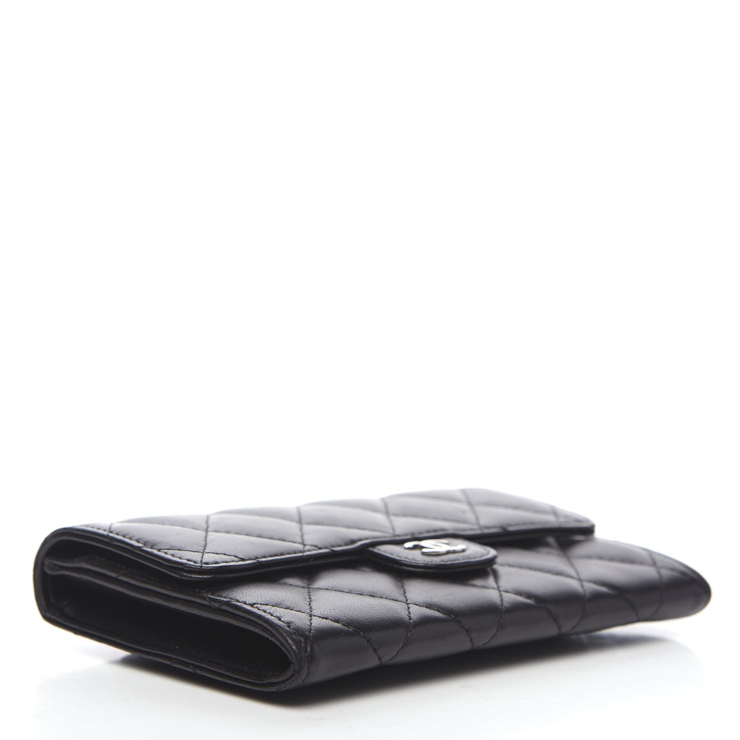 Chanel Lambskin Quilted Small Flap Wallet Black 3 of 7