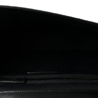 Saint Laurent Grain De Poudre Textured Mixed Matelasse Large Triquilt Monogram Monochrome Satchel Black 5 of 9