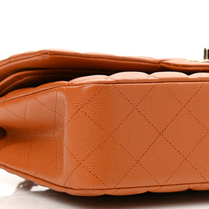 Chanel Caviar Quilted Medium Double Flap Light Brown 9 of 10