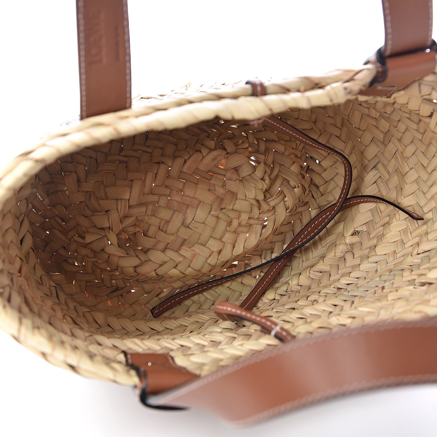 Loewe Raffia Small Stones Basket Tote Bag Natural Tan 5 of 10