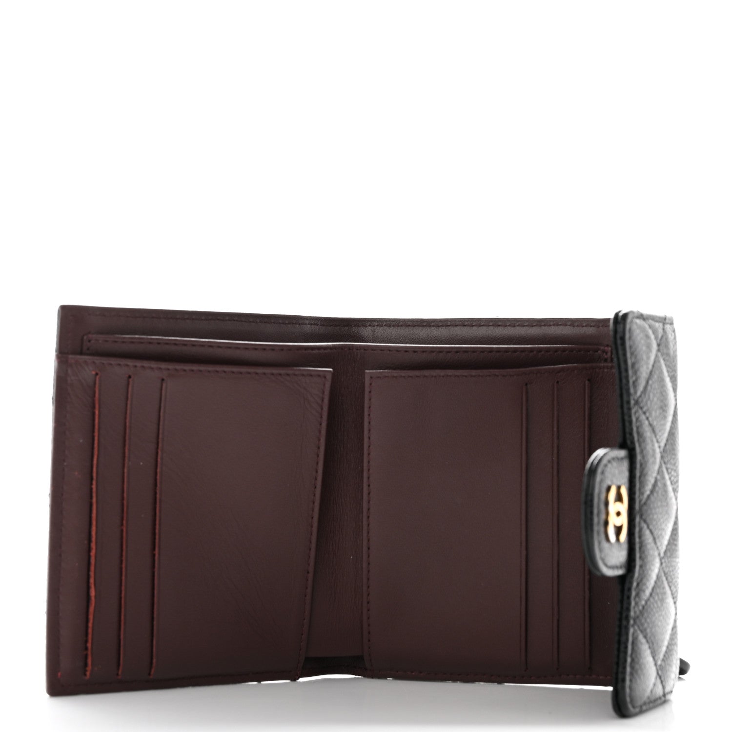 Chanel Caviar Quilted Compact Flap Wallet Black 5 of 12
