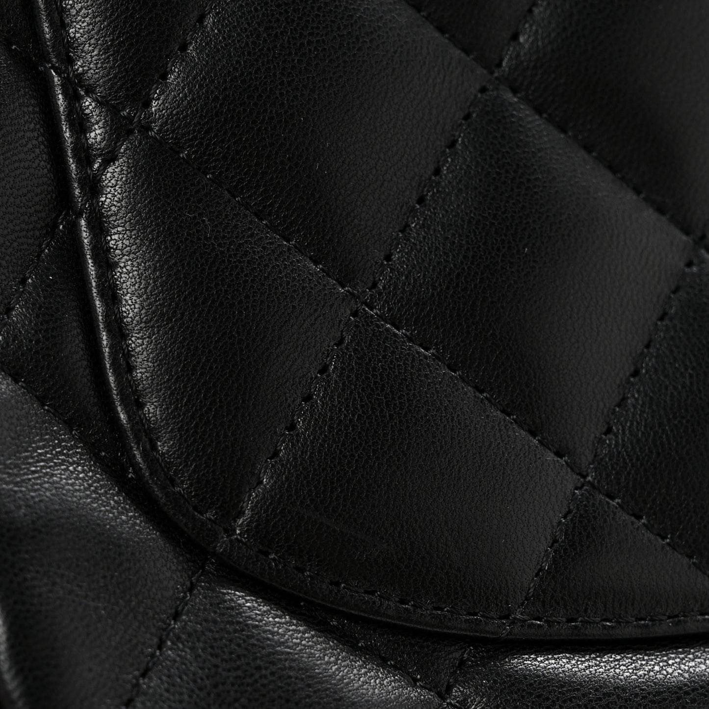 Lambskin Quilted Mini Square Flap Black
