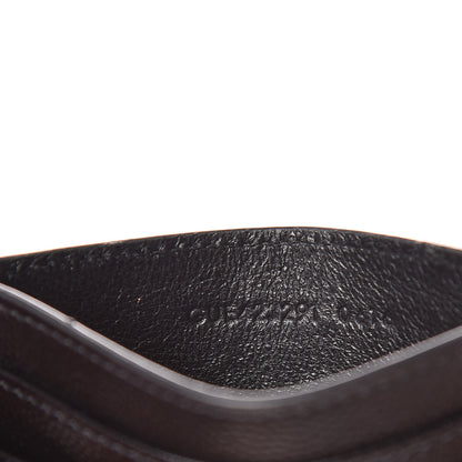 Saint Laurent Grain De Poudre Matelasse Chevron Monogram Credit Card Case Black 7 of 8