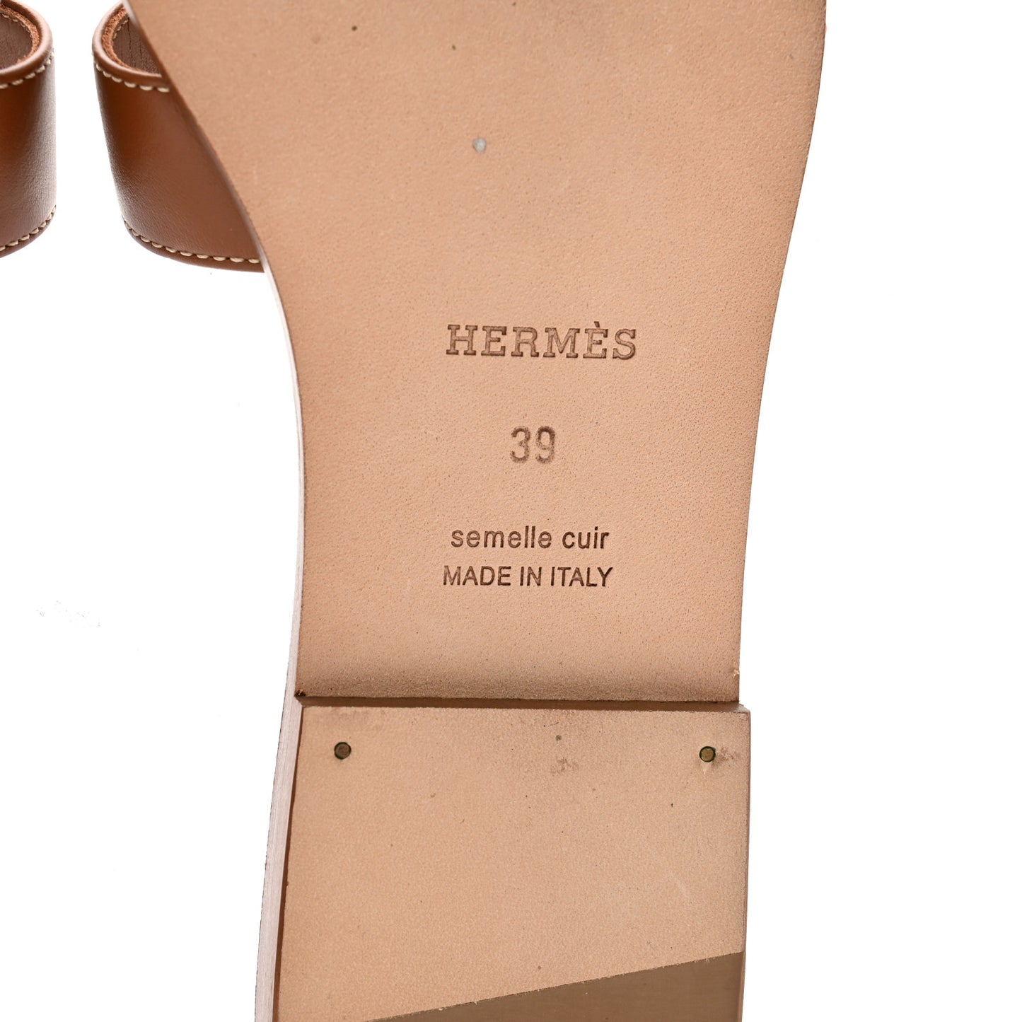 Box Calfskin Oran Sandals 39 Gold