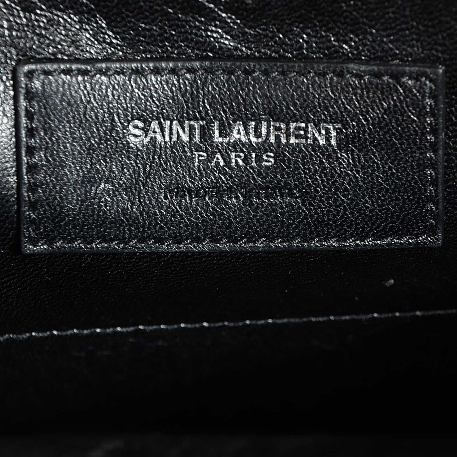 Saint Laurent Calfskin Monogram Chevron Studded Shoulder Bag Black 7 of 8