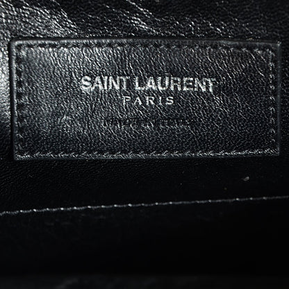 Saint Laurent Calfskin Monogram Chevron Studded Shoulder Bag Black 7 of 8