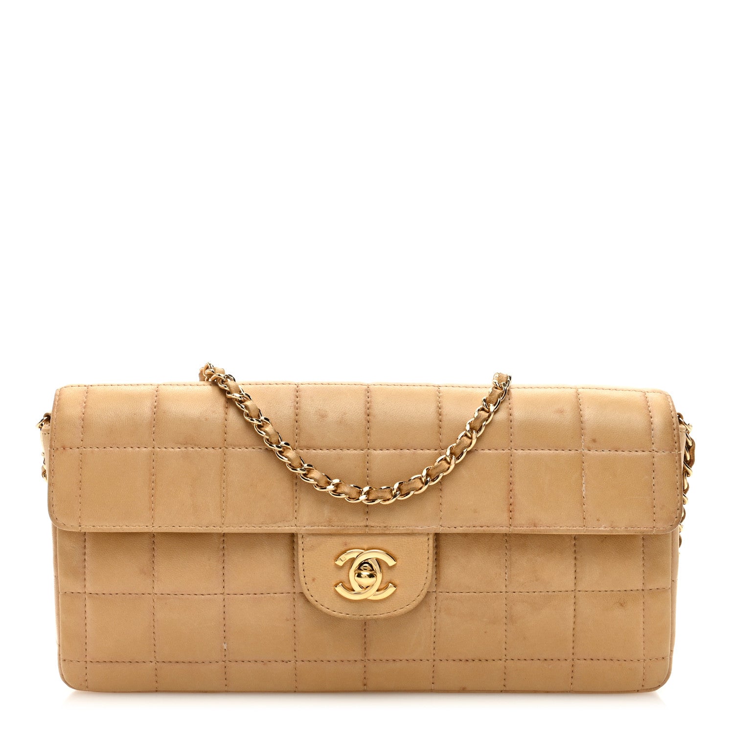 Chanel Lambskin East West Chocolate Bar Flap Beige 1 of 13