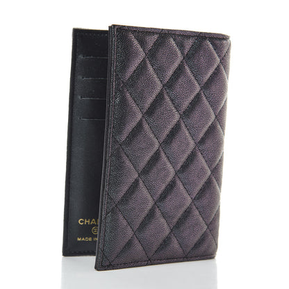 Chanel Iridescent Caviar Quilted Passport Holder Black 3 of 8