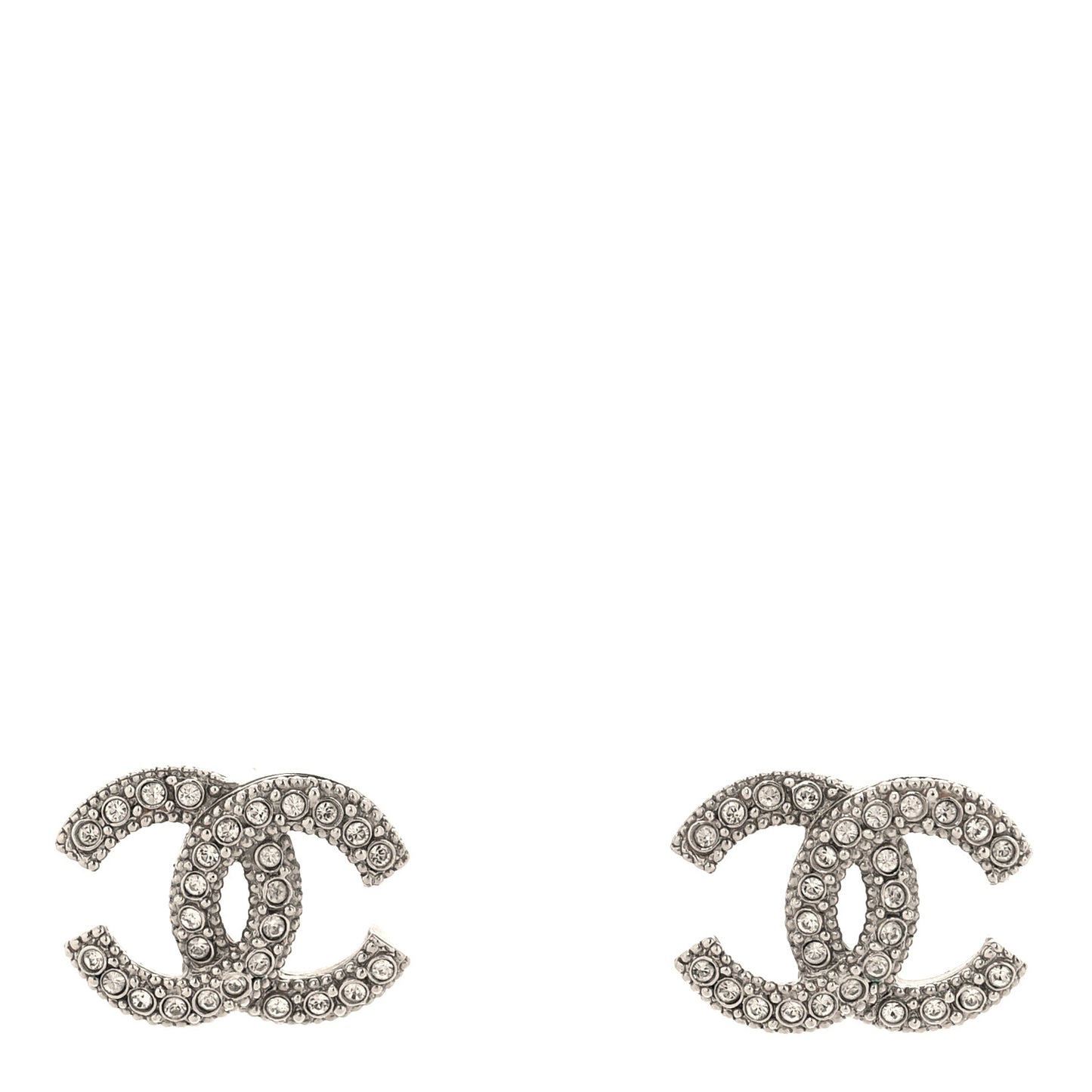 Crystal CC Earrings Silver