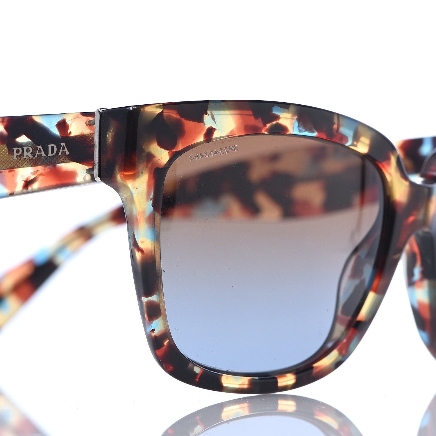 Prada Square Sunglasses SPR 07P Tortoise Blue 7 of 7