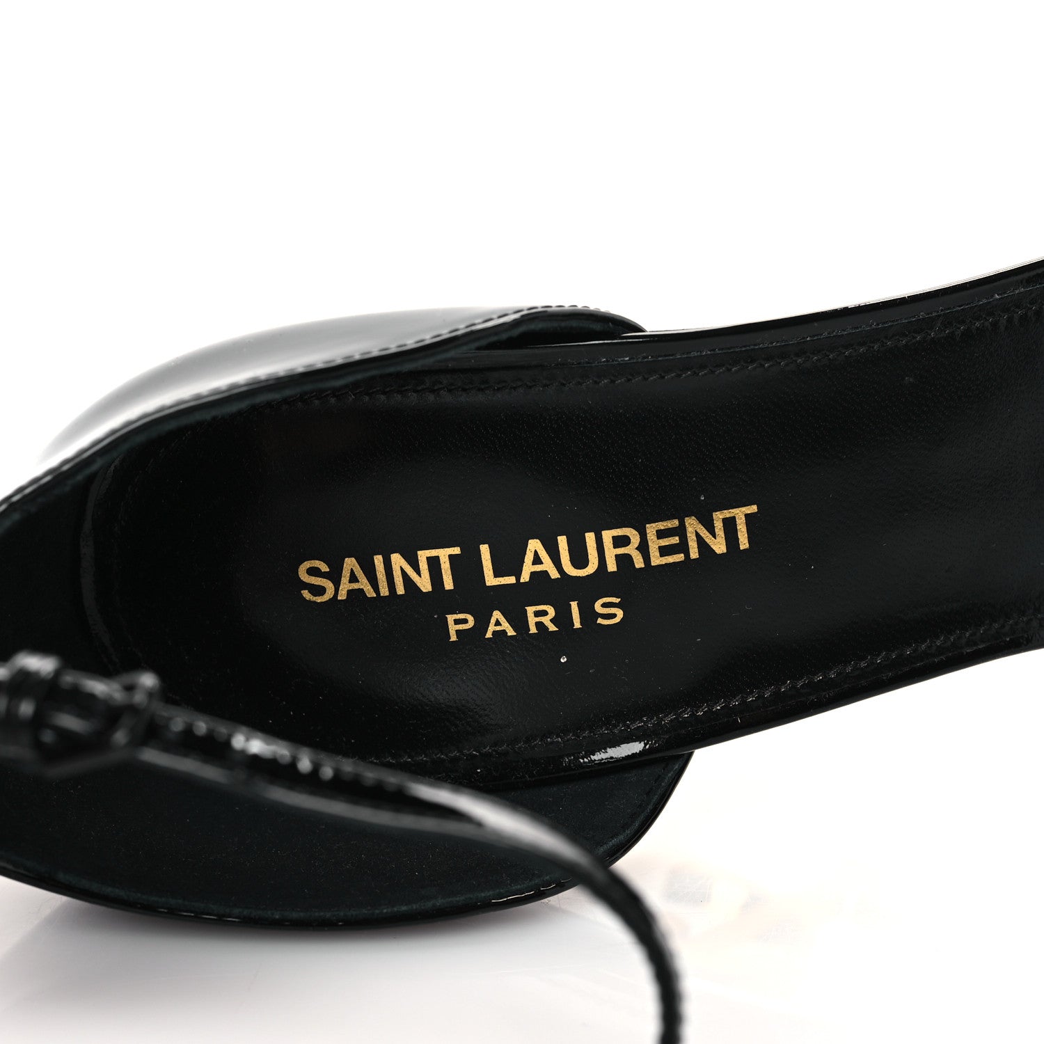 Saint Laurent Patent Calfskin Opyum 110 Sandals 41 Black Gold 8 of 9