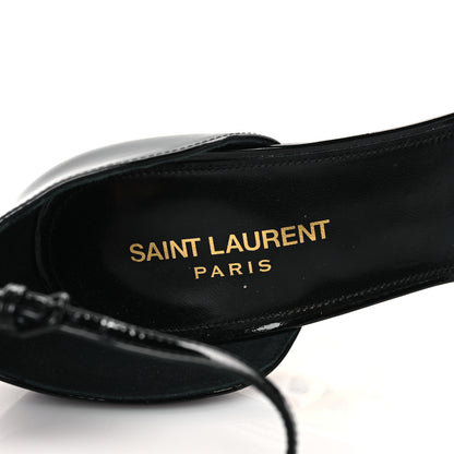 Saint Laurent Patent Calfskin Opyum 110 Sandals 41 Black Gold 8 of 9